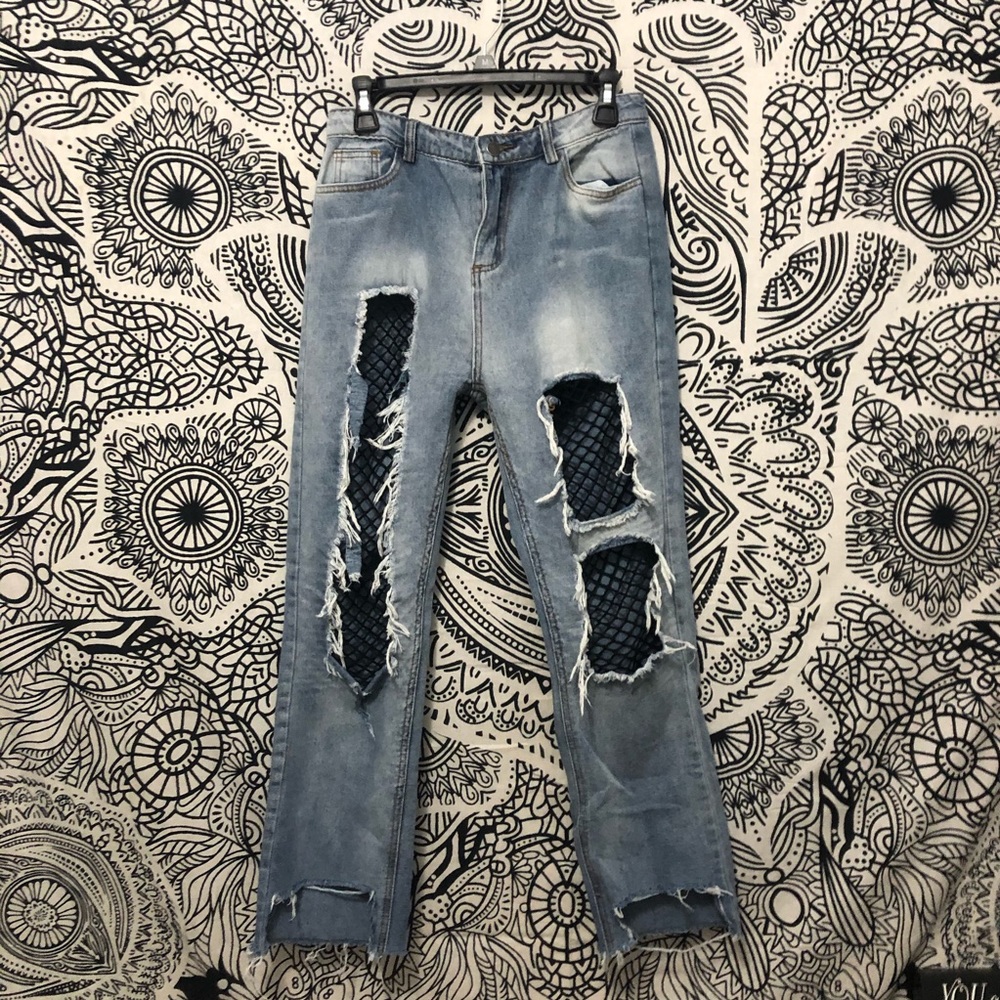 Fishnet jeans